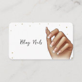 Carte De Visite Manucure française main paillettes or Bling techno (Devant)