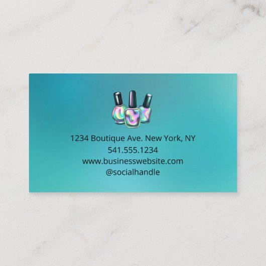 Carte De Visite Manucure Manicure Artiste Professionnel (Dos)
