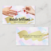Carte De Visite Manucure ongle mains polonaise (Devant / Derrière)