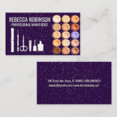 Carte De Visite Manucure | Parties scintillant violette | Créer un (Devant / Derrière)