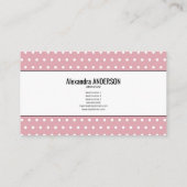 Carte De Visite Manucure - Points roses (Dos)
