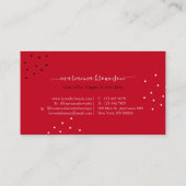 Carte De Visite Manucure Rouge rose Spa Salon Logo ongle polonais (Dos)