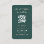 Carte De Visite Manucureuse Artiste Technicienne Ongles Vert Foncé (Dos)