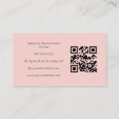 Carte de visite Manucureuse QR Code Rose Pâle Phot (Dos)