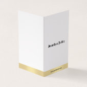 Carte De Visite Manuscrit anglais blanc de calligraphie d'or (Extérieur)