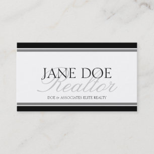 Carte De Visite Manuscrit argenté d'agent immobilier - en-tête de