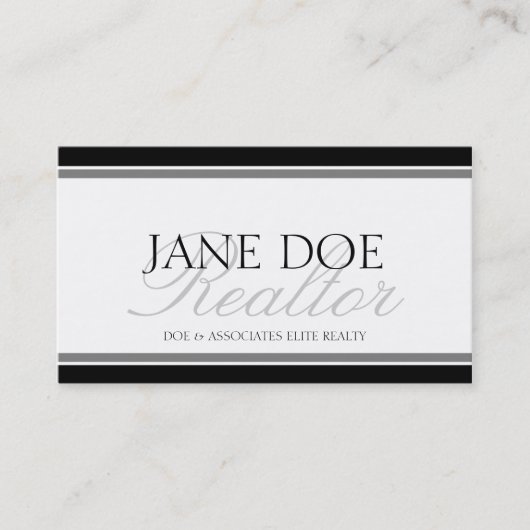 Carte De Visite Manuscrit argenté d'agent immobilier - en-tête de (Devant)