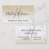 Carte De Visite Manuscrit de parties scintillantes d'or de lumière (Devant / Derrière)