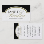 Carte De Visite Manuscrit d'or de ventes d'agent d'agent (Devant / Derrière)