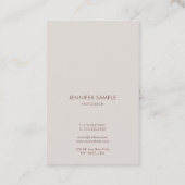 Carte De Visite Manuscrit élégant de modèle simple professionnel (Dos)