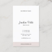 Carte De Visite Manuscrit élégant moderne de main de Minimalistic (Dos)