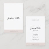 Carte De Visite Manuscrit élégant moderne de main de Minimalistic (Devant / Derrière)