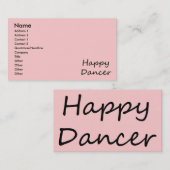 Carte De Visite Manuscrit heureux de noir de danseur (Devant / Derrière)