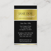 Carte De Visite Manuscrit métallique d'or de CPA de comptable (Dos)