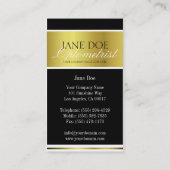 Carte De Visite Manuscrit métallique d'or d'optométriste (Dos)