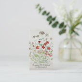 Carte De Visite Manuscrit peint de cru de bouquet de fleur de (Debout devant)