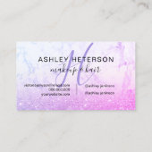 Carte De Visite Manuscrit rose pourpre de parties scintillantes de (Dos)