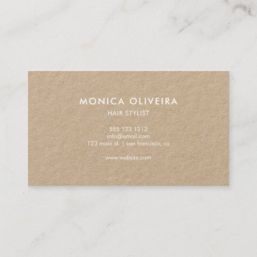 Carte De Visite Manuscrit sensible simple Papier d'emballage (Dos)