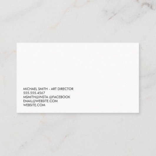 Carte De Visite manuscrit | Texture Arrière - plan bleu orange (Dos)