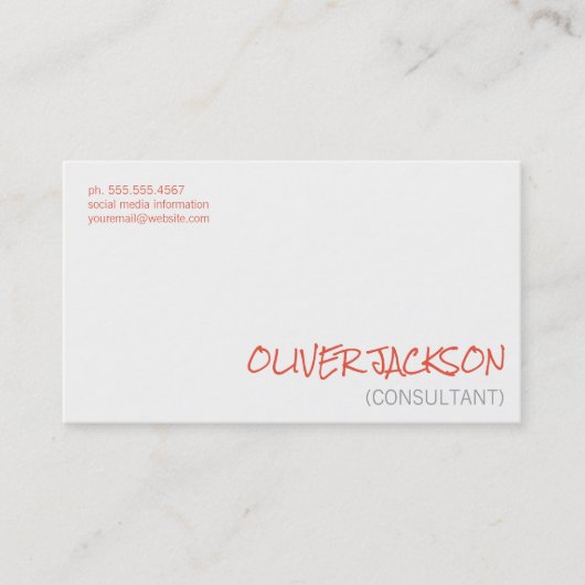 Carte De Visite Manuscrite | Minimaliste (Devant)