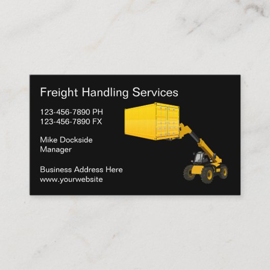 Carte De Visite Manutention du fret du conteneur d'expédition (Devant)