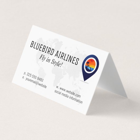 Carte De Visite Map of the World | Tropical Island (Devant)