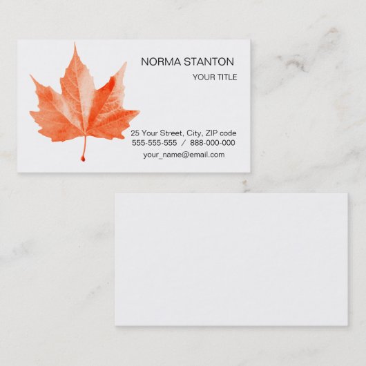 Carte De Visite Maple autumn (Devant / Derrière)