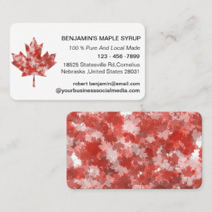 Carte De Visite Maple Leaf Red Canada