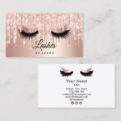 Carte De Visite Maquillage à longue portée Artiste Rose Or (Devant / Derrière)