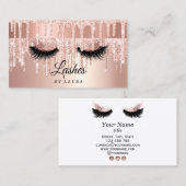 Carte De Visite Maquillage à longue portée Artiste Rose Or (Devant / Derrière)