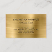 Carte De Visite Maquillage à monogramme fantaisie en feuille d'or (Dos)