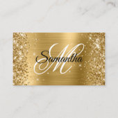 Carte De Visite Maquillage à monogramme fantaisie en feuille d'or (Devant)