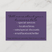 Carte De Visite Maquillage afro-américain de cheveux de modèle de (Dos)