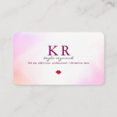 Carte De Visite maquillage aquarelle douce + lèvres rouges (Dos)