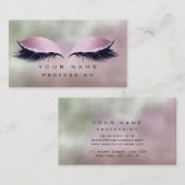 Carte De Visite Maquillage Argent Mint Verre Rose Yeux Lashes Part (Devant / Derrière)