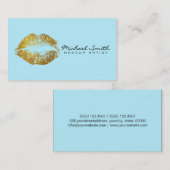 Carte De Visite Maquillage Artist Gold Lips #5 (Devant / Derrière)