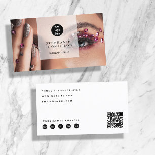 Carte De Visite Maquillage Artist Nail Photo Médias sociaux QR Cod
