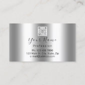 Carte De Visite Maquillage Artist Studio Silver Lip Logo QR Code L (Dos)