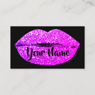 Carte De Visite Maquillage Artiste Baiser noir rose lèvres Sucre