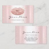 Carte De Visite Maquillage Artiste Baiser Rouge LIPS Rose Rose Blu (Devant / Derrière)