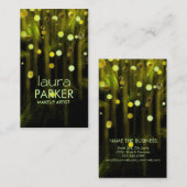Carte De Visite Maquillage Artiste Beauté Parties scintillant Lime (Devant / Derrière)