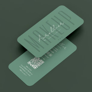 Carte De Visite Maquillage Artiste Beauté Salon Dusty Turquoise Mo