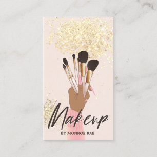 Carte De Visite Maquillage Artiste Beauté Salon Glam Pink Gold Cr