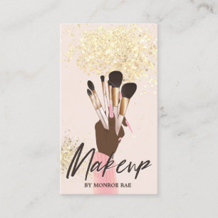 Carte De Visite Maquillage Artiste Beauté Salon Glam Pink Gold Cr