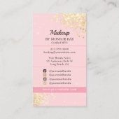 Carte De Visite Maquillage Artiste Beauté Salon Glam Pink Gold par (Dos)