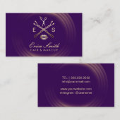 Carte De Visite Maquillage Artiste Beauté Salon Or moderne & viole (Devant / Derrière)
