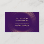 Carte De Visite Maquillage Artiste Beauté Salon Or moderne & viole (Dos)