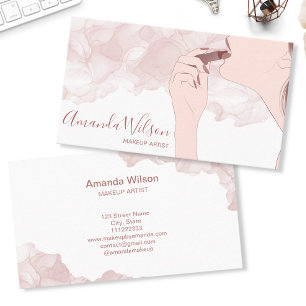 Carte De Visite Maquillage Artiste Beauté Salon Rose Gold Parties
