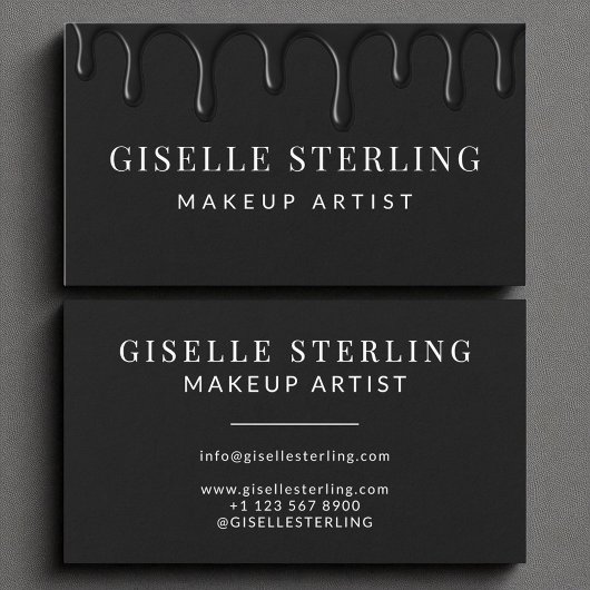 Carte De Visite Maquillage Artiste Black Driving Luxe