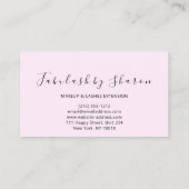 Carte De Visite Maquillage Artiste Blanc Lashes Rose Black (Dos)